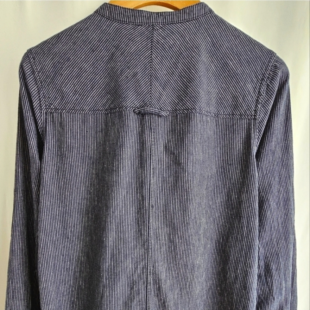 🇨🇦 Roots Navy Blue Stripe Hemp Shirt Dress - Picture 9 of 16